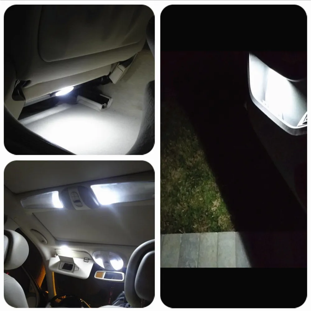 WLJH 2x гирлянда Белый светодиодный лампы/39 мм/41 мм 42 C5W C10W 3014 SMD Интерьер автомобиля