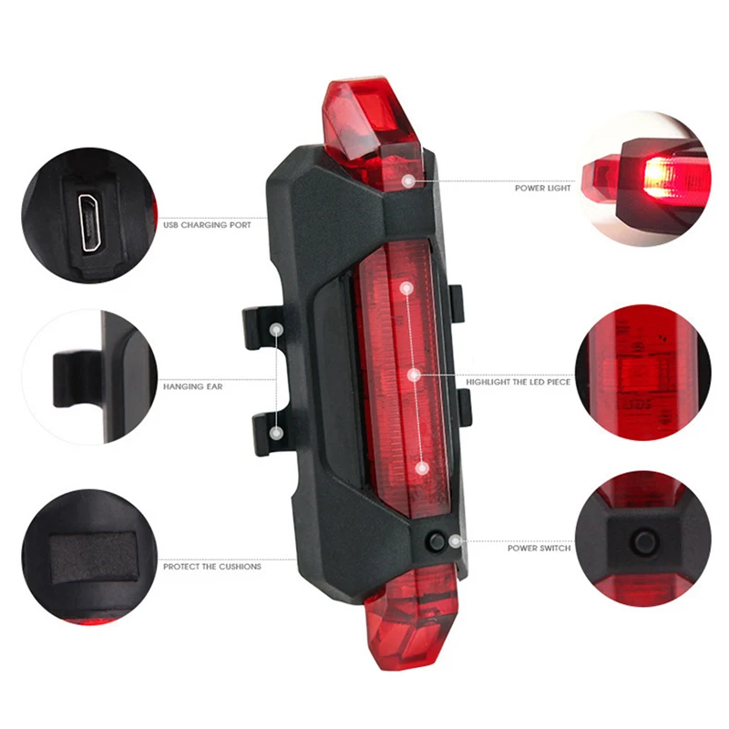 Светильник ний фонарь для горного велосипеда с зарядкой через USB | Спорт и