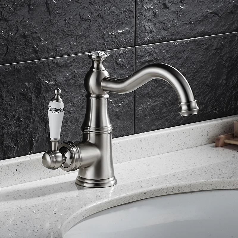 Vidric Black/Chrome/Gold/Antique/Nickel Basin Faucet Single Handle Mixer Tap Hot &amp Cold Bathroom Sink Water | Обустройство дома
