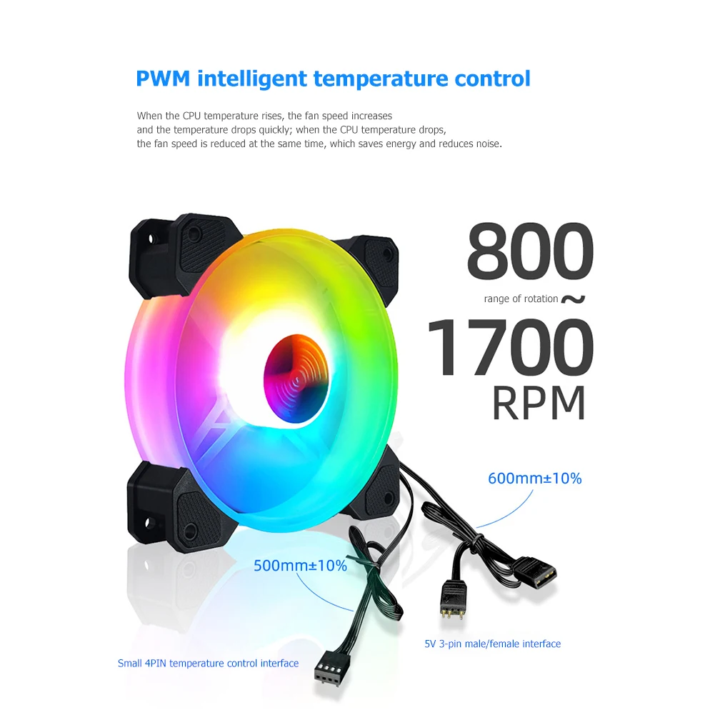 COOLMOON 2 см 12 В 4Pin компьютерный чехол охлаждающий CPUV 3pinrgb освещение ШИМ Луна