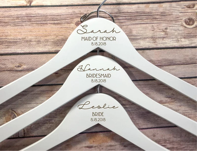 Персональный гравированный платье пальто Вешалки для Свадебная вечеринка