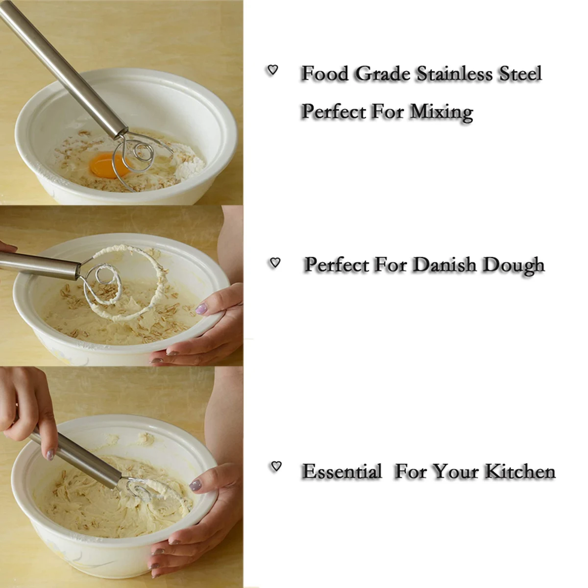 Stainless Steel Flour Mixer Multifunctional Wire Ring Stirrer Pastry Baking Tool for Egg Jam Milk Shake Complementary Food | Дом и сад