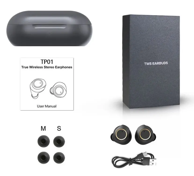 with Retail box Bluetooth 5,0 Беспроводной наушники с зарядный чехол Водонепроницаемый наушники-вкладыши TWS стерео наушники в ухо Встроенный микрофон гарнитуры Bluetooth для занятий спортом - Цвет: with Retail box