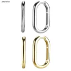 Женские большие овальные кольца ANDYWEN, золотистые Квадратные Кольца из стерлингового серебра 925 пробы, 25 мм, простые большие круглые петли, роскошные модные европейские ювелирные украшения