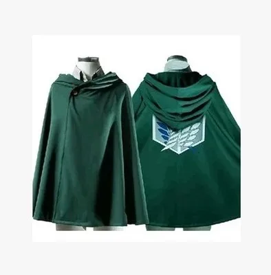 

Japanese Hoodie Attack On Titan Cloak Gloves Shingek No Kyojin Scouting Legion necklace Costume anime cosplay green Cape