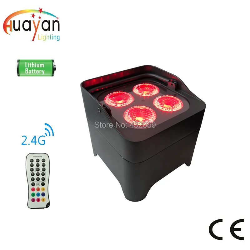 4*12 Вт RGBWA УФ Беспроводная dmx Uplighting батарея работает Wifi IRC пульт дистанционного