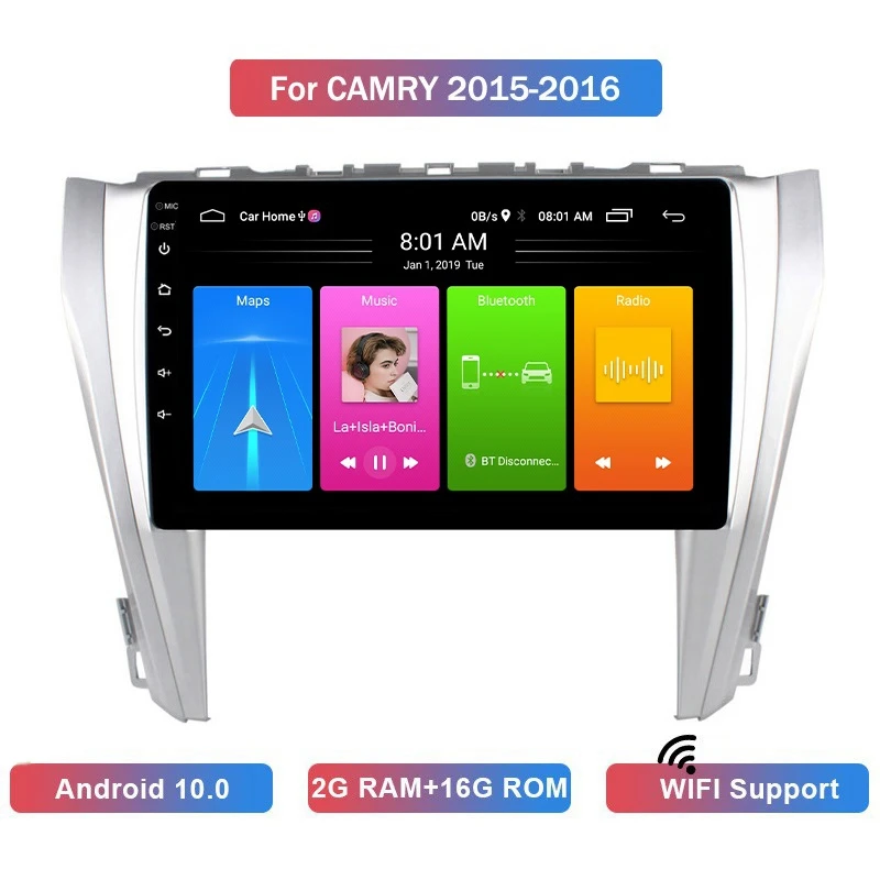 

9 дюймов Android 10 HD Автомобильный MP5-плеер стерео радио 2 + 16 Гб Wifi Bluetooth GPS навигация для Toyota Camry 2015-2017