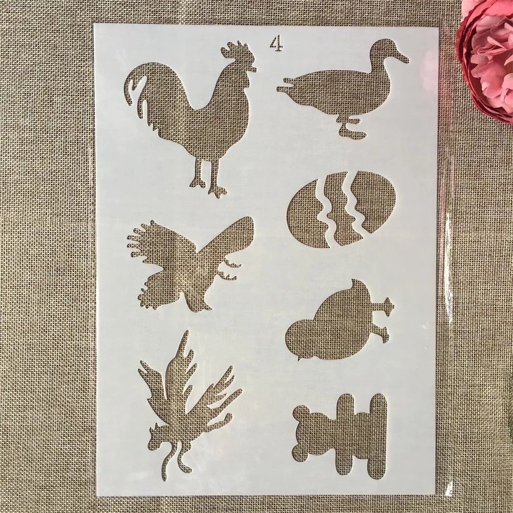 А4 29 см курица утка Медведь яйцо DIY наслоения трафареты настенная живопись