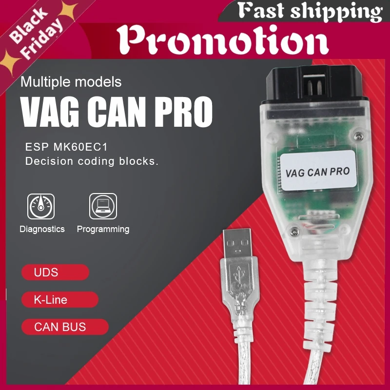 Автомобильный диагностический сканер Obd2 для Vag Can Pro Bus + Uds K Line S.W версия 5.5.1