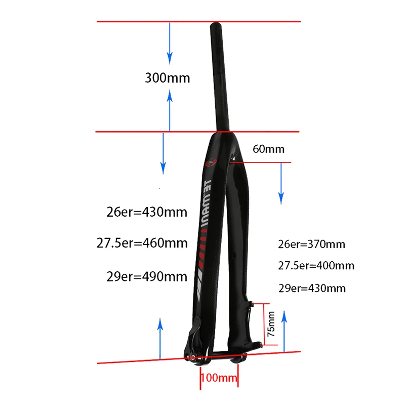 Полностью углеродное волокно Велосипедная вилка прочный Сверхлегкий дисковый