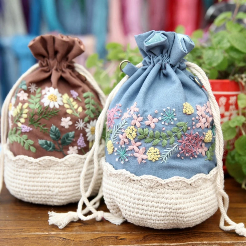 

DIY Embroidery Flower Tree Purse Women Bag Needlework Sewing Cross Stitch Chinese Style Coin Purses Vintage