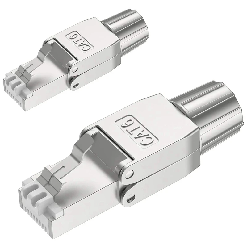 

for RJ45 CAT6 Connectors Tool Free Shielded Toolless Modular Network Plug for Installation Cable 2 Pack