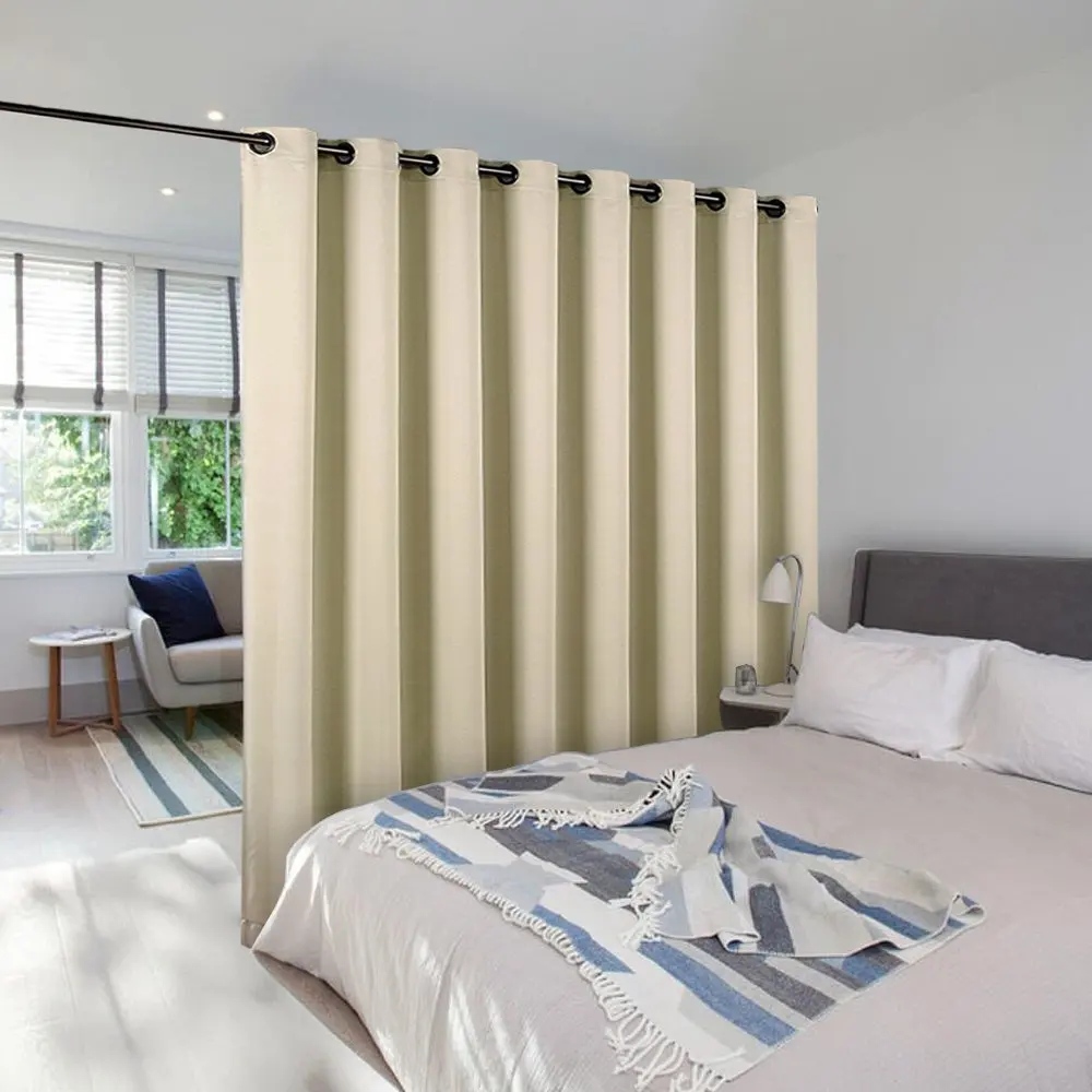 Beige NICETOWN, 1 шт., перегородка для комнаты, занавеска, блок, полная конфиденциальность, готовая для кафе, офиса, отеля, светильник, занавеска - Цвет: Beige
