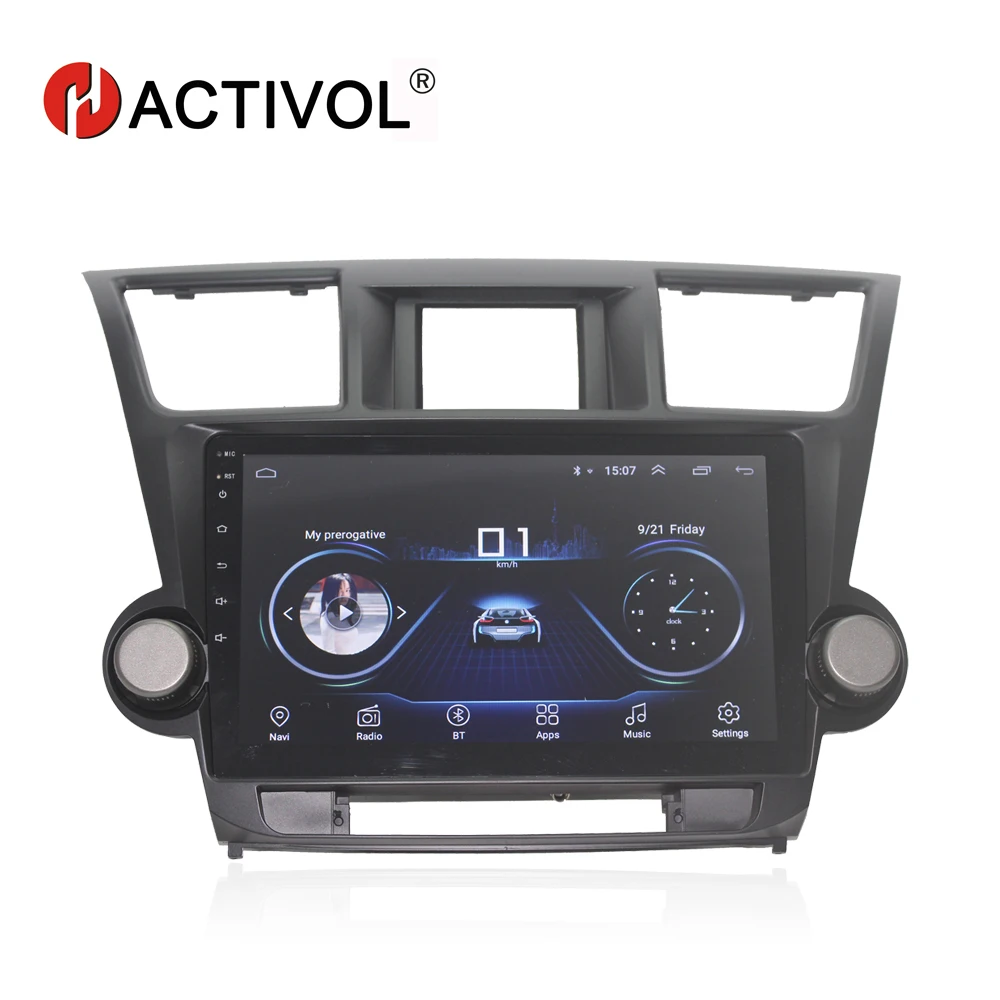 Автомагнитола HACTIVOL 10 1 дюйма 4 ядра ГБ ОЗУ 16 Гб ПЗУ для Toyota high Lander Kluger 2008 2012 android 8