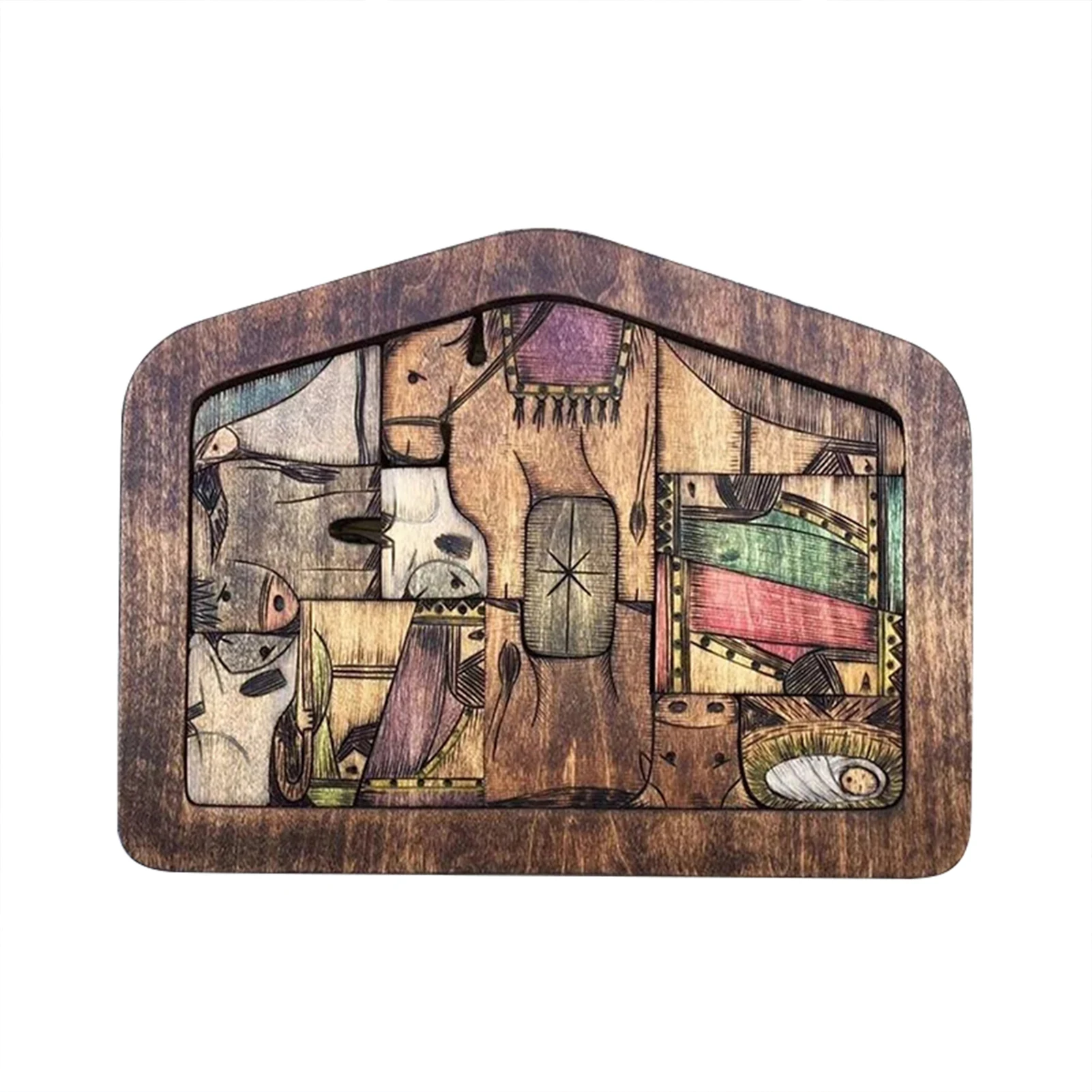 

High Wooden Jesus Puzzles Nativity Puzzle with Wood Burned Design Home Decoration Accessories For Kids Adult