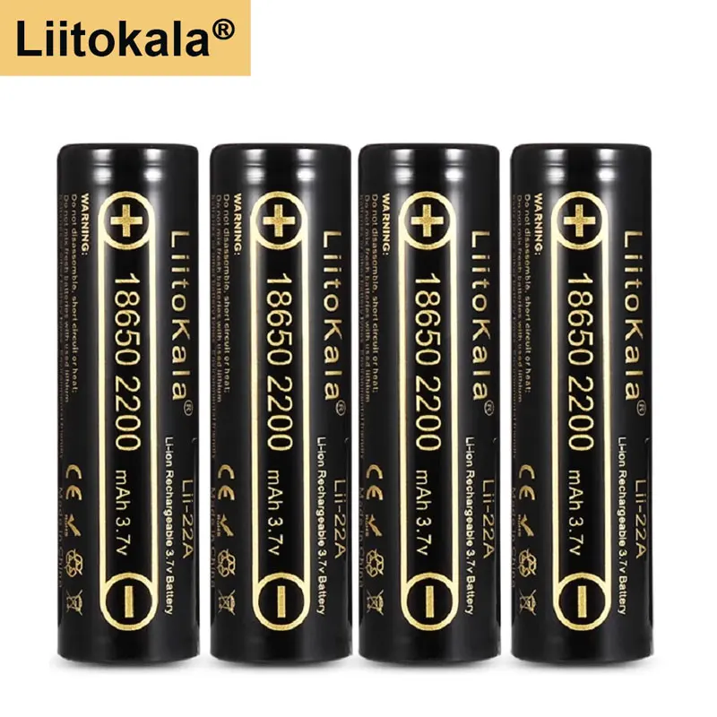 

LiitoKala 100% оригинальные стандартные литий-ионные батареи 3,7 в 18650 2200 мАч, перезаряжаемая батарея, литий-ионная литиевая батарея для фонарика