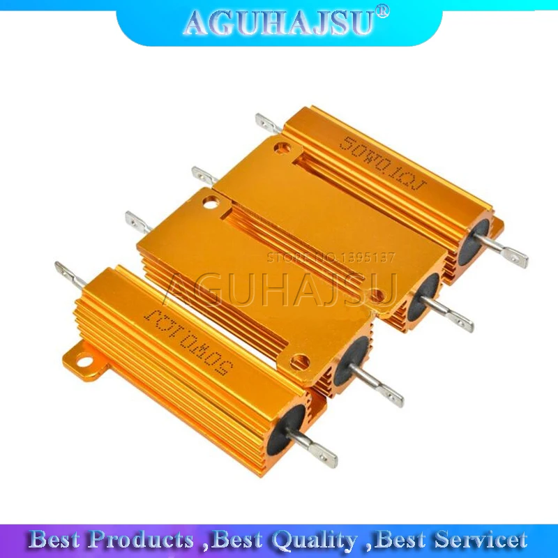 50 Вт алюминиевый мощный металлический корпус чехол с проволочным резистором 0 01 ~