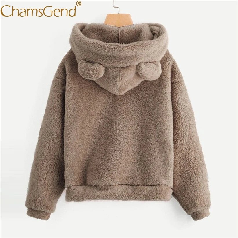 Женская флисовая толстовка с капюшоном теплый пуловер длинным рукавом и