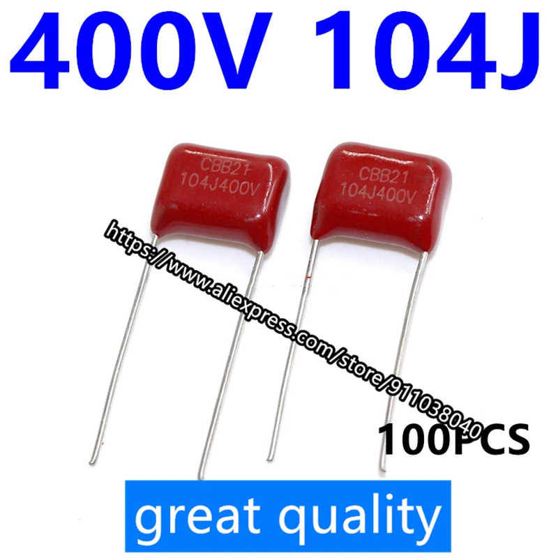 100 шт./лот CBB конденсатор пленочный 400V104J мкФ 100NF P10 мм недорогие партии |