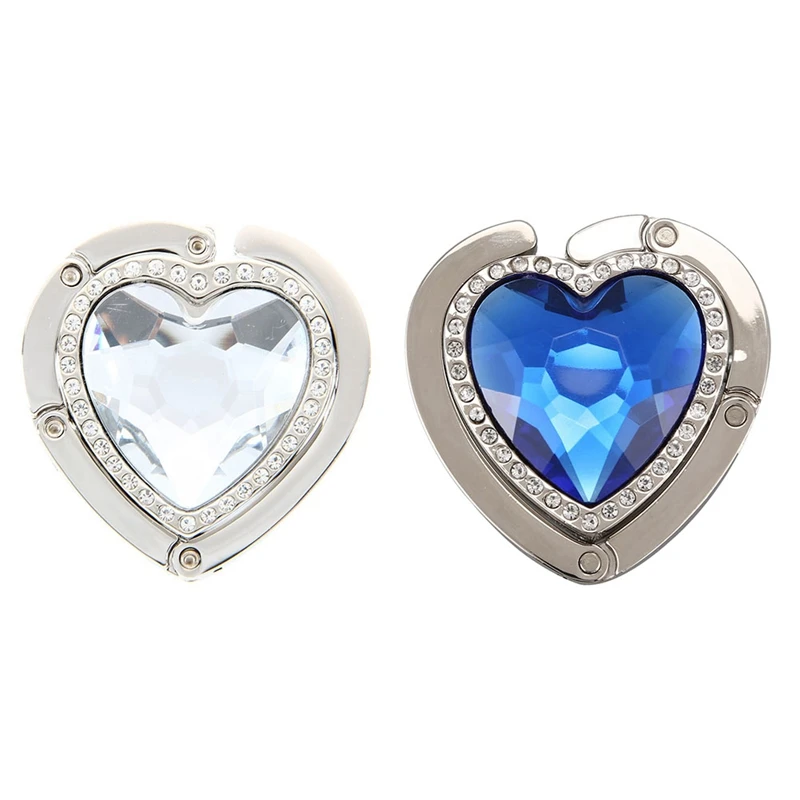 

2x Heart-Shape Foldable Purse Handbag Hanger Hook Holder