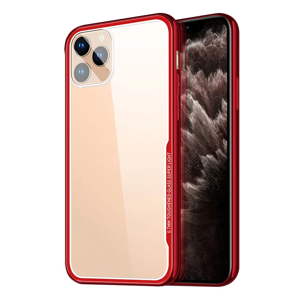 Прозрачный стеклянный чехол для iPhone 11 Pro Max XR XS X покрытие Мягкий край 7 8 Plus