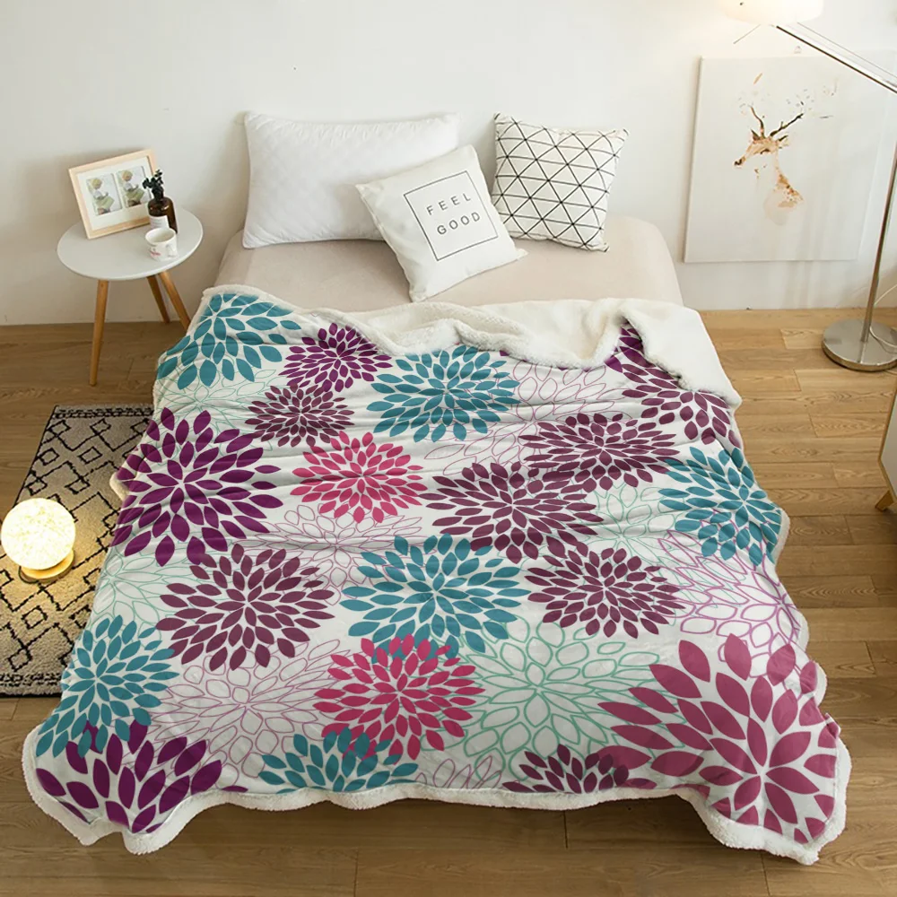 Цветочная плитка цветение Гвоздика одеяло Цветочный флис для детей Девочка