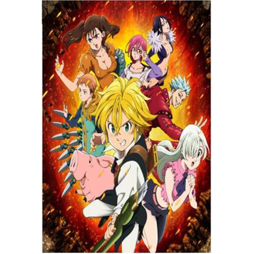 Алмазная живопись мультфильм Nanatsu no Taizai алмазная вышивка 5D сделай сам мозаика