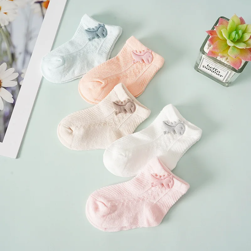 Новинка Носки для малышей мальчиков и девочек с украшением в виде динозавра