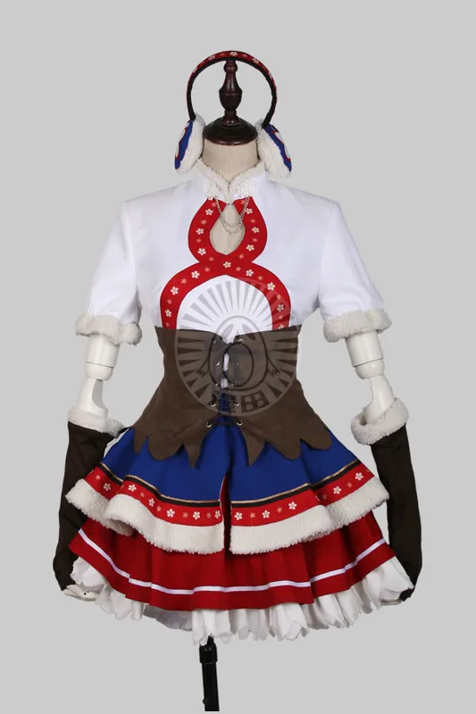 Аниме Хэллоуин косплей Love live Hoshizora Rin Снежная гора Косплей Костюм зимнее платье A| |