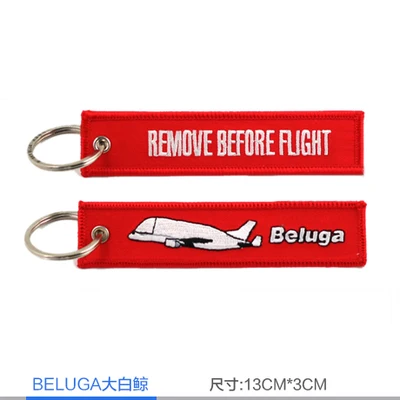 Аэробус ERj145 ERJ190 C919 MA60 Dornier328 A380 A340 A320 Beluga вышивать путешествия Чемодан лучше всего подходит для Экипаж авиационный брелок - Цвет: Beluga