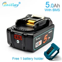 waitley lithium batteries replacement battery 18v 5ah 5000mah for makita 18 v power tool bl1830 bl1840 bl1850 bl1860 18 v 5a
