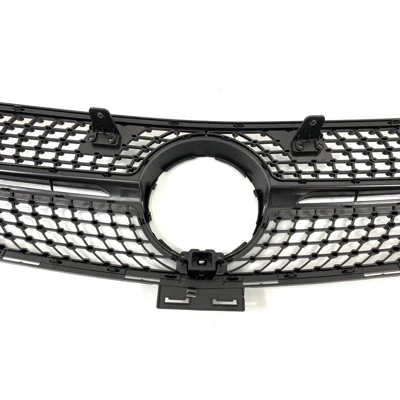 

1 Piece Top Quality ABS Diamond Style Kidney Mesh Grille For B-enz GLE W166 2015-2018 Black Front Bumper Grill