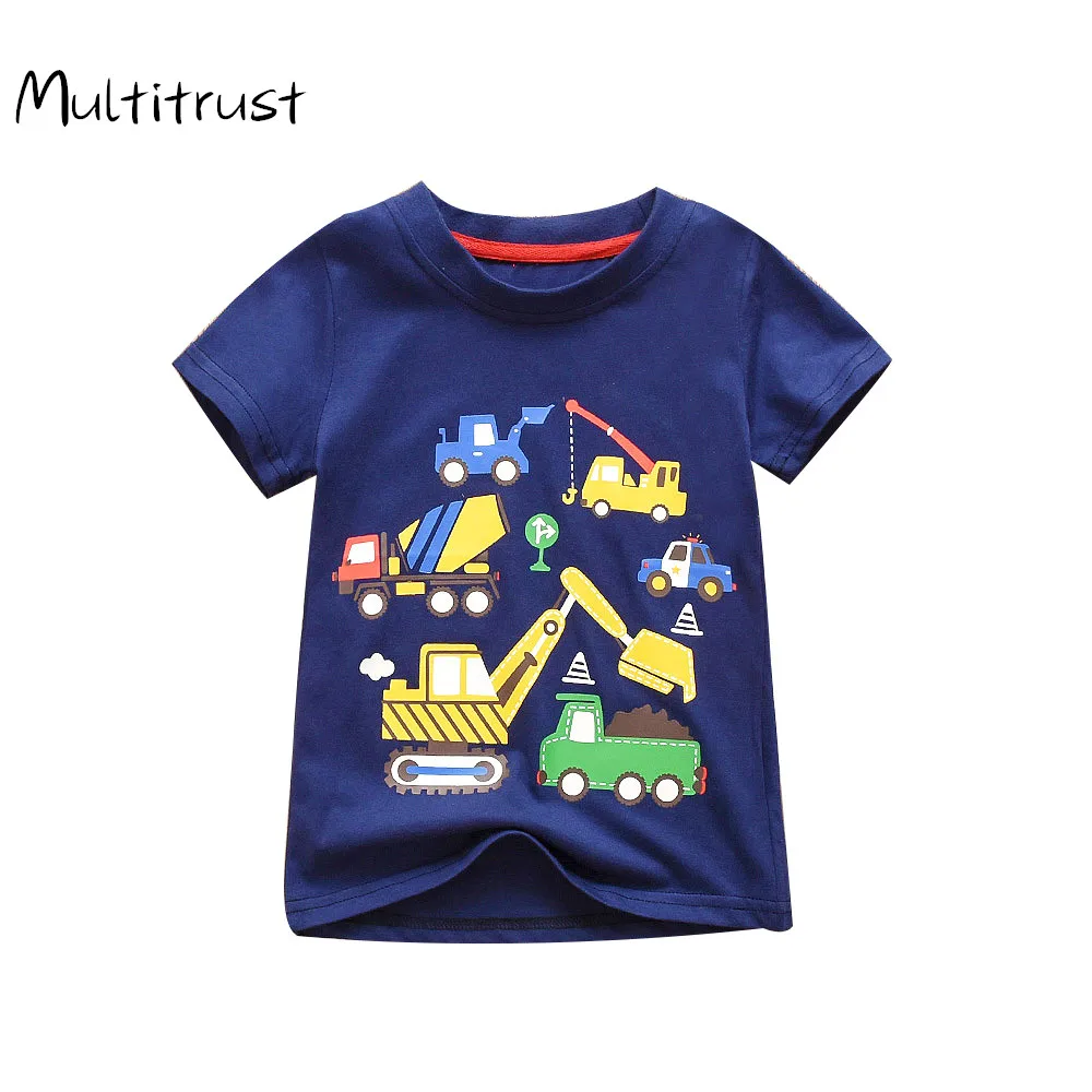 

New Cotton Kids T-Shirt Children Summer Short Sleeve T-Shirts for Girls Clothes Car Truck Printed Baby T Shirt Toddler Tops 1-6M