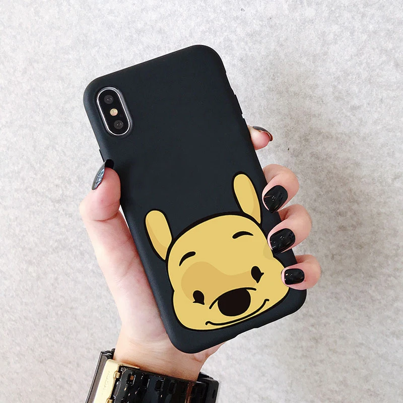 Чехол для телефона iPhone 11 Pro XR X Xs Max 8 7 6 Plus 6S SE мультяшный медведь свинья матовые