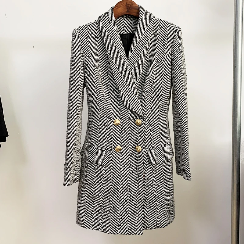 Женское твидовое пальто с воротником-шалькой на пуговицах | Женская одежда
