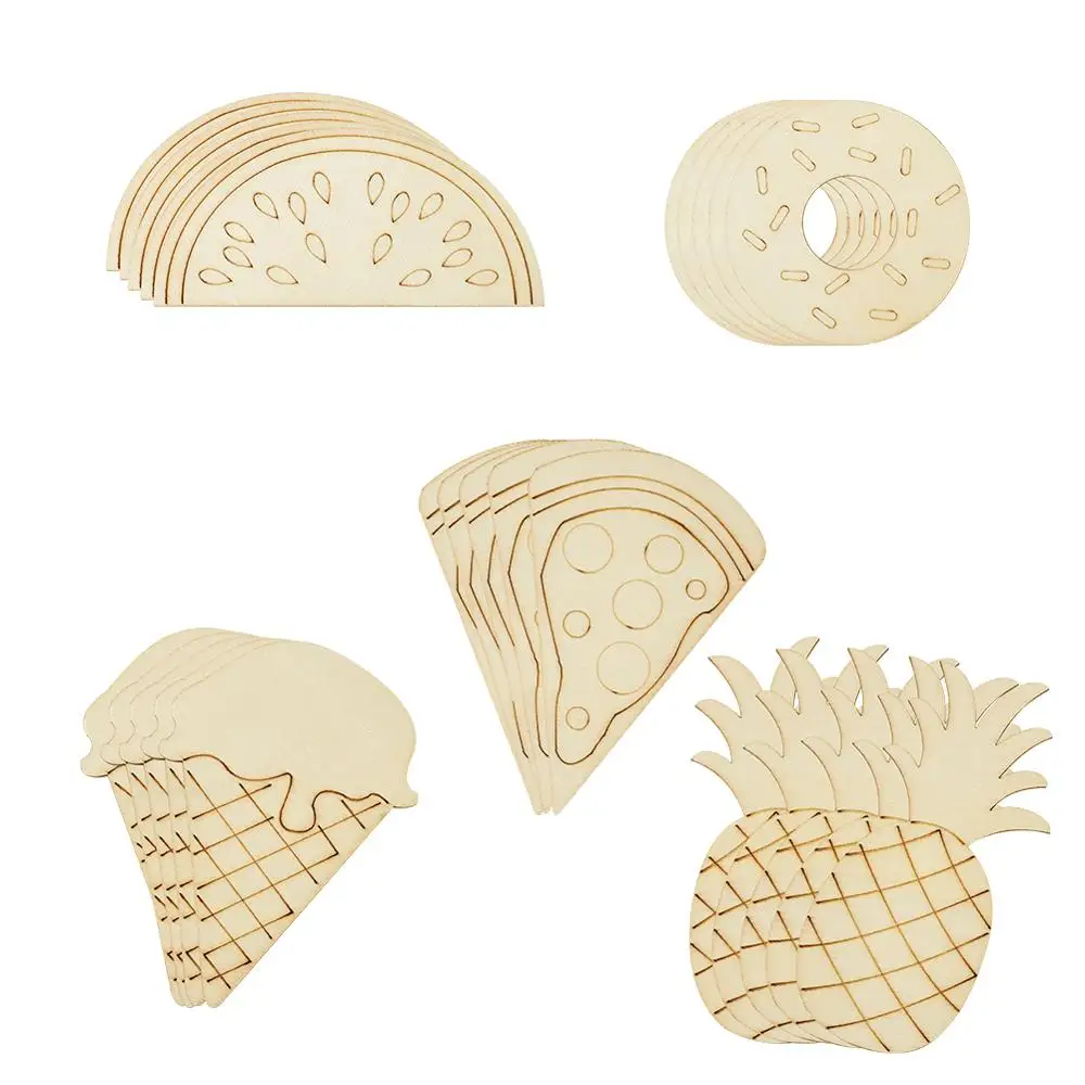 25 шт. деревянные кабошоны смешанной формы для украшения арбуза фруктов пиццы |