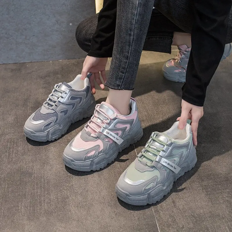 

2020 spring and summer new thick-soled old shoes women's net shoes breathable casual sports women's shoes tide X460