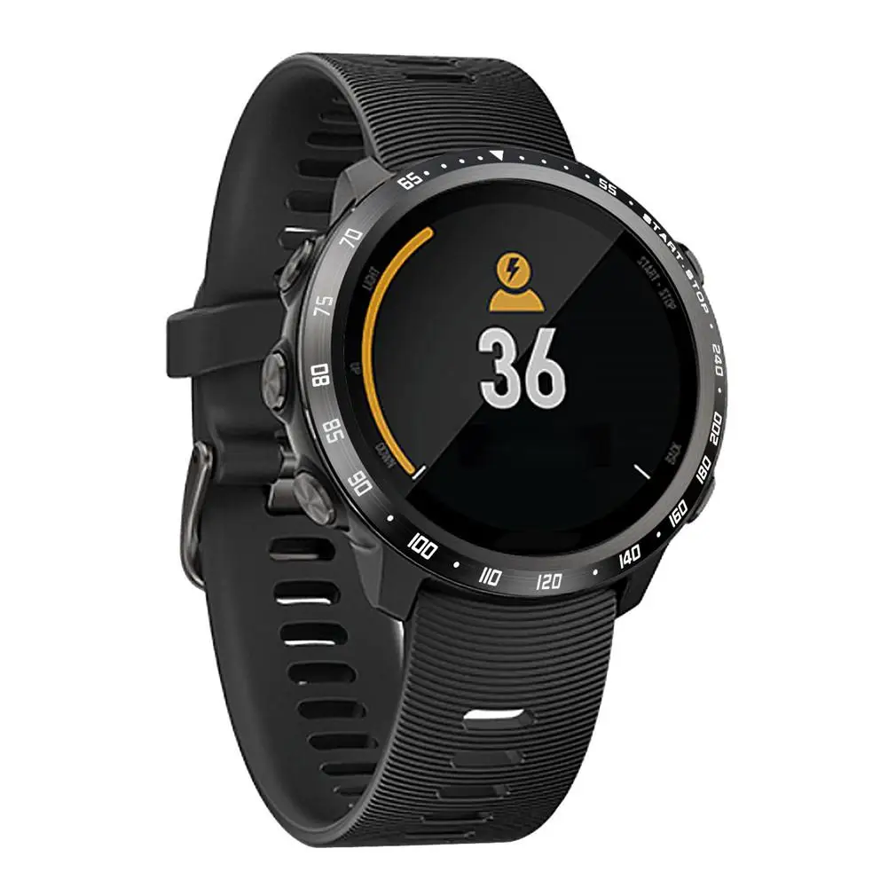 For Forerunner 645 Metal Protective Cover Ring Sculptured Time Units Round Watch Screen Protector Smart Bracelet Decoration |