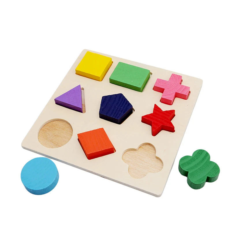 

Baby Colorful Wooden Building Block Montessori Early Educational Toys Intellectual Geometry Toy Assemblage Blocks Hobbies