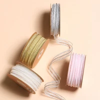 5 yards glitter beads string wavy organza ribbon diy bow hair accessories bouquet gift packaging clothing sewing materials