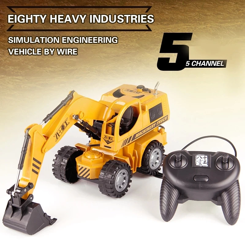 Cheap Remote Control Excavator Electric engineering Construction Toy RC Truck Toy Remote Control Drilling Truck for Children Toy