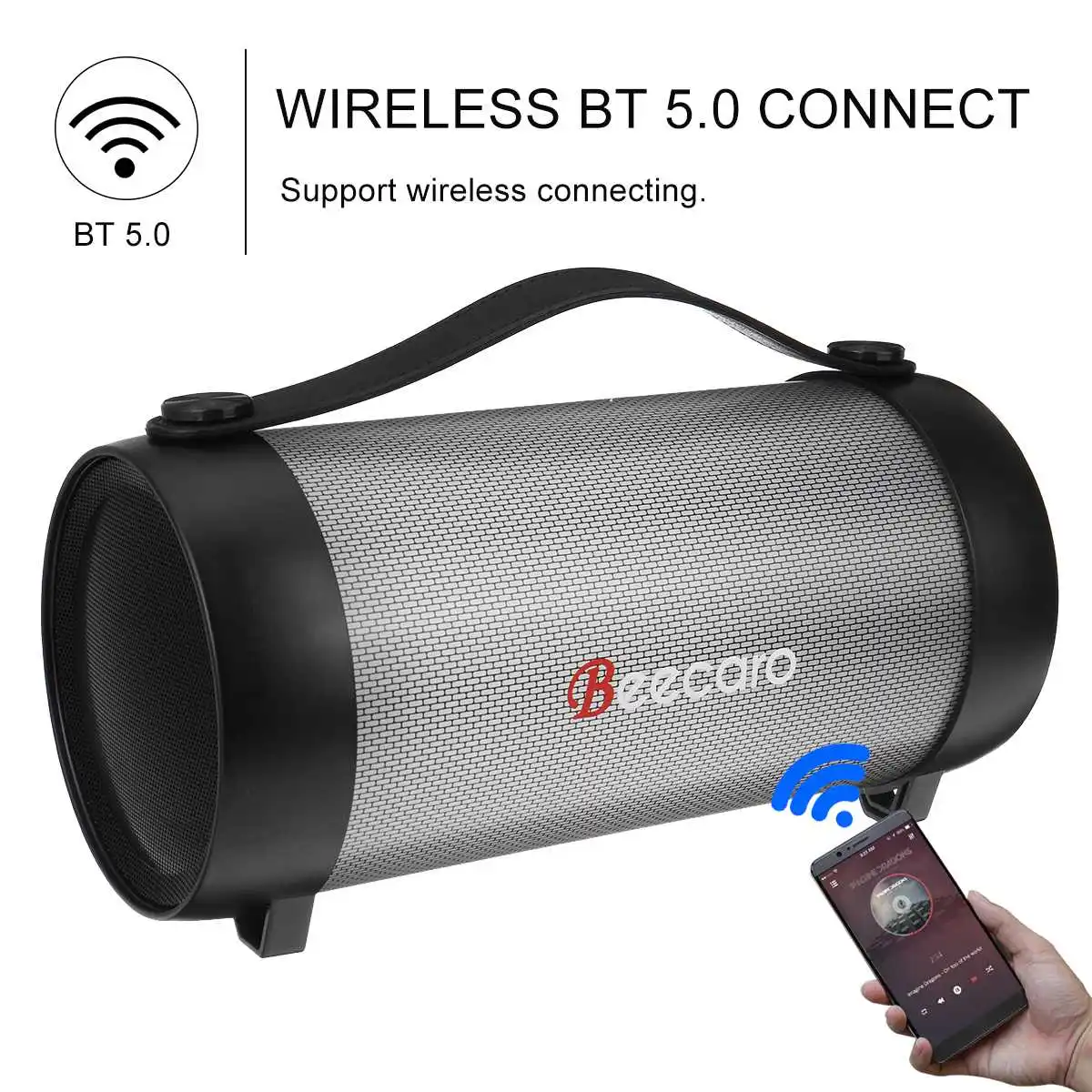 

Colorful LED Light Portable bluetooth Speaker FM Radio Wireless Outdoor Speaker Camping Party Subwoofer Surround Music Boombox
