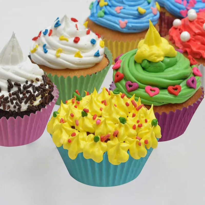 100 шт. вечерние мини-бумажные чашки для выпечки бумажные кексов чехол коробка