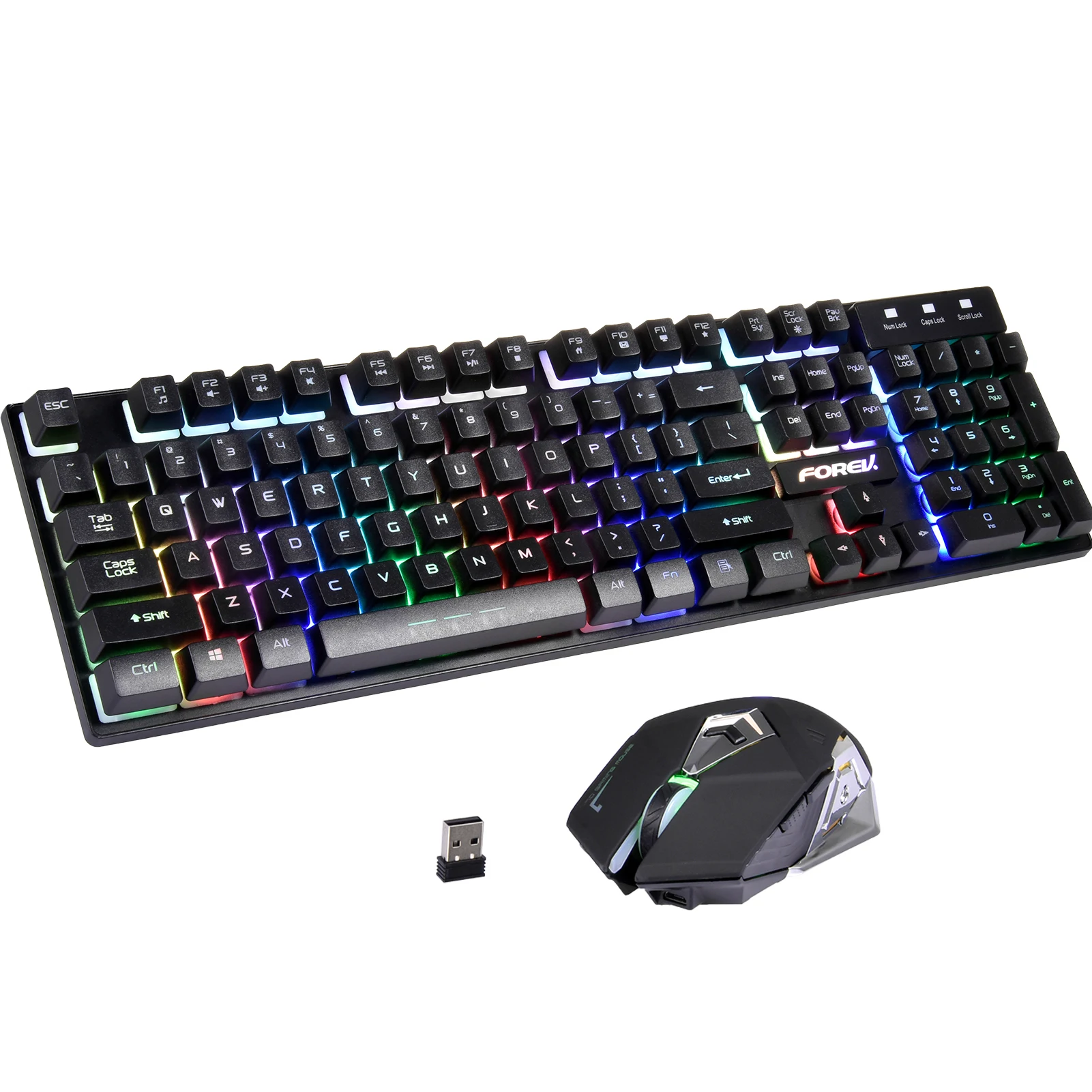 

Wired Gaming Mechanical Feel Backlight Keyboard Mouse Combo USB Mice Flexible Polychromatic LED Lights Computer Gamer