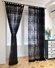 Европейские черные прозрачные шторы для спальни, гостиной, черные кружевные шторы премиум-класса, занавески для выставочного зала, фоновые ткани