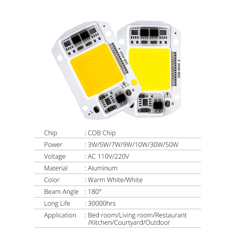 Интегрированная Светодиодная лампа с монолитным блоком светодиодов 3 Вт 5 7 9 10 20 110