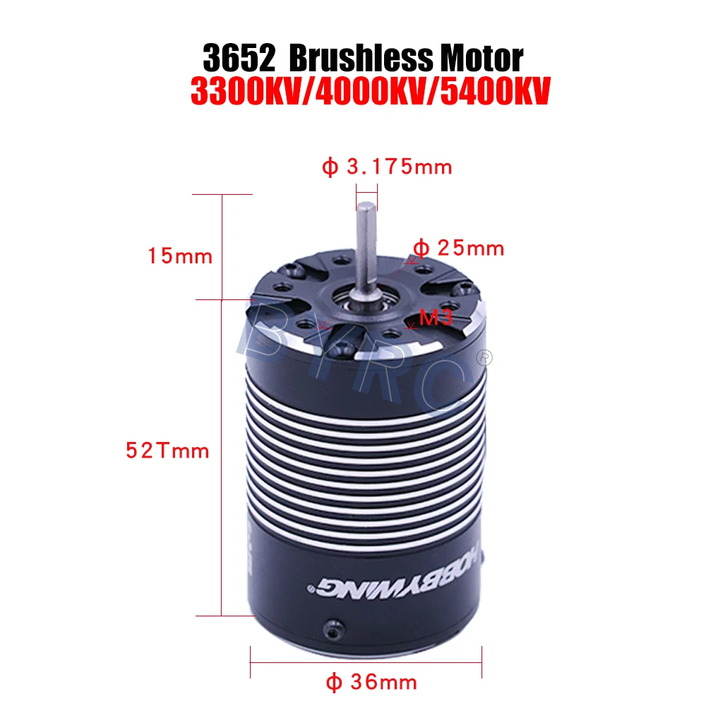 Hobbywing EZRUN 3652 G2 Motor 5400KV /4000KV/3300KV Brushless Speed Controller for 1/10 Car | Игрушки и хобби
