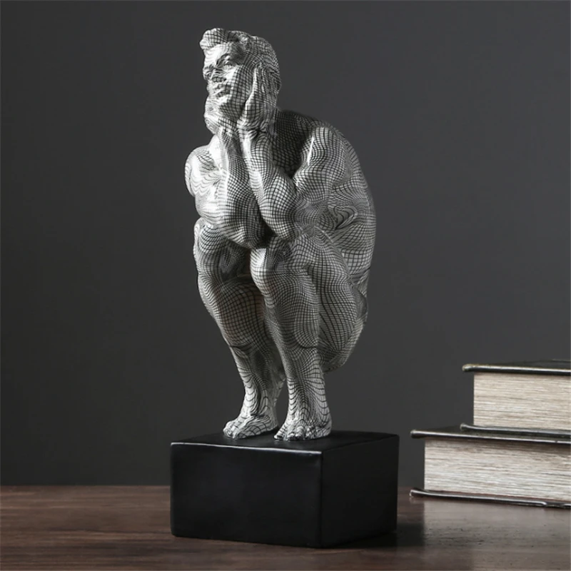 

Современные статуи EESIN, креативные, на корточках, мыслящий человек, искусство, для гостиной, антикварные украшения для дома, Европа