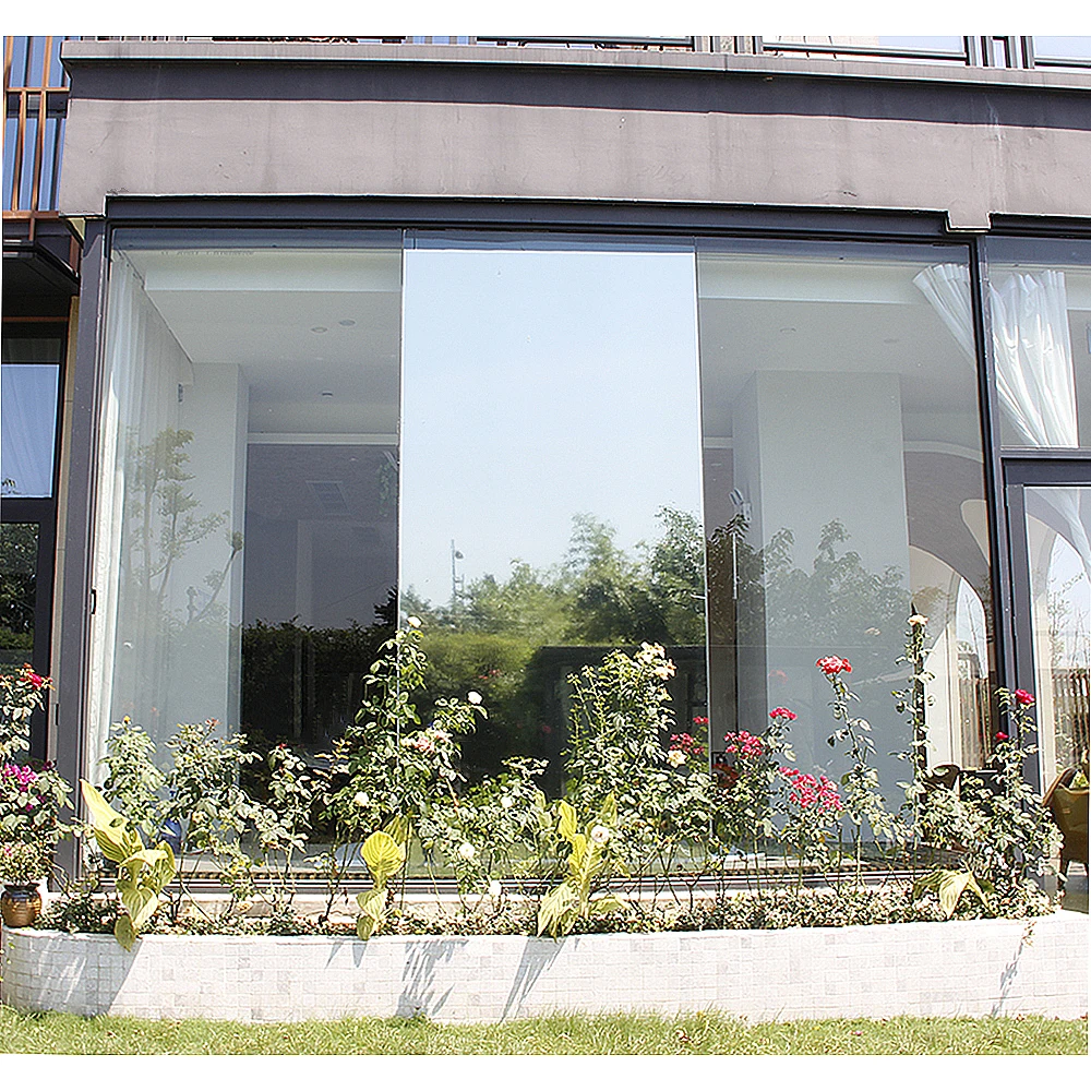 SUNICE One Way Window Film Static Privacy Mirror Tint Reflective Silver&ampSilver Home 50cmX700cm | Дом и сад