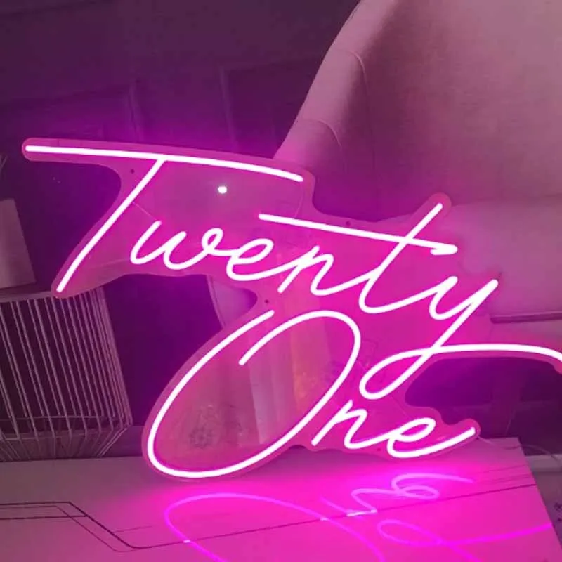 

LED Twenty One Birthday Neon Party Sign Custom Made Wall Lights Party Wedding Shop Window Restaurant Birthday Decoration